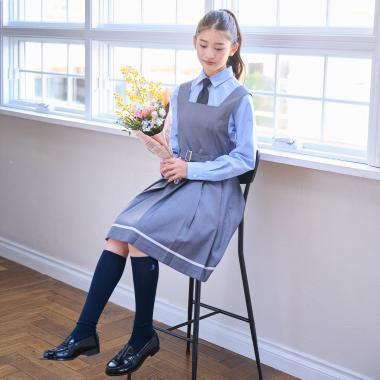 【畢業服】拼接褶皺連衣裙