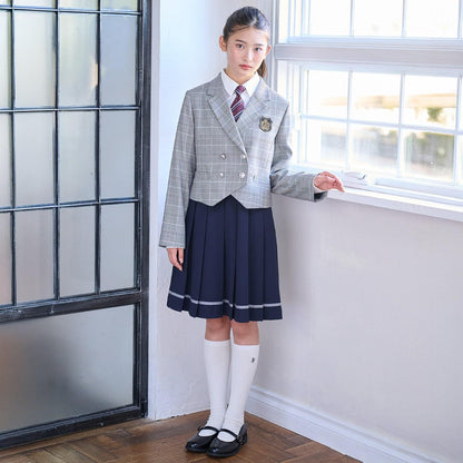 【畢業服】拼接褶皺連衣裙