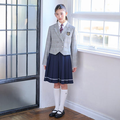【畢業服】拼接褶皺連衣裙