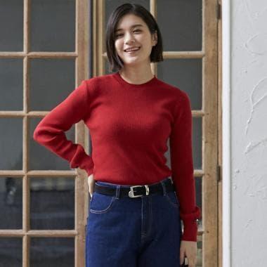 【リンク/フワもちっと】羅紋針織衫