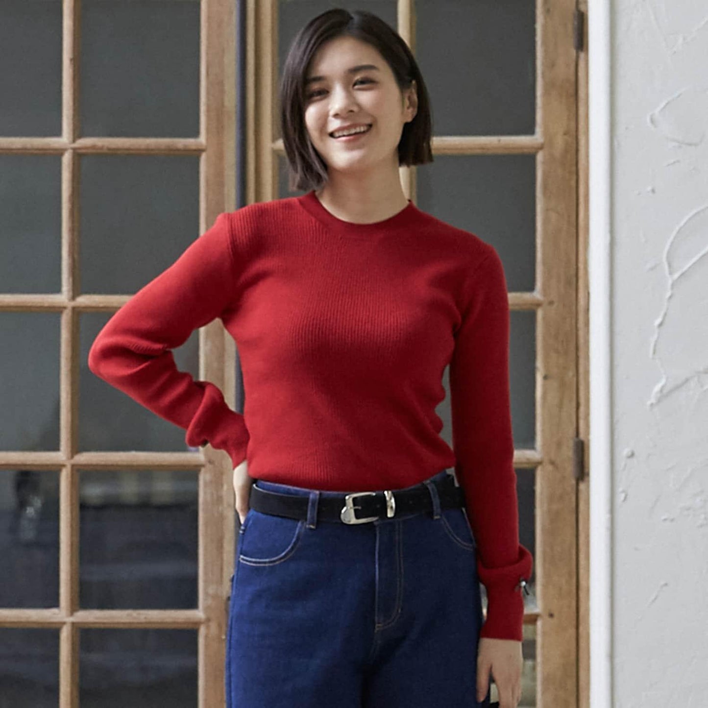 【リンク/フワもちっと】羅紋針織衫