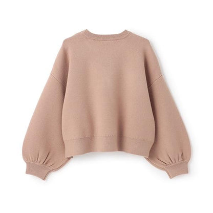 【像棉花糖般的穿著感】【可機洗】愛心蝴蝶結拼接圖案毛衣