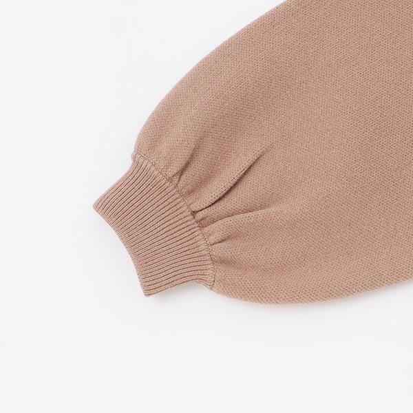 【像棉花糖般的穿著感】【可機洗】愛心蝴蝶結拼接圖案毛衣