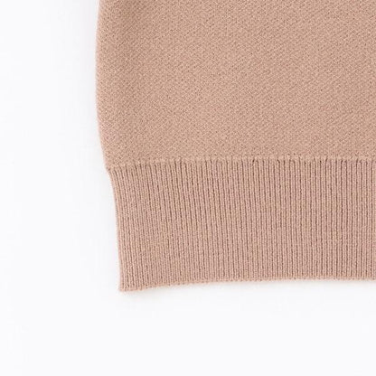 【像棉花糖般的穿著感】【可機洗】愛心蝴蝶結拼接圖案毛衣