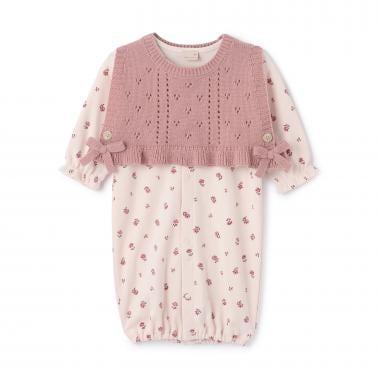 附針織背心兩用連體衣