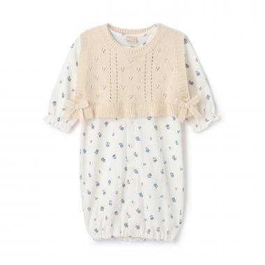 附針織背心兩用連體衣