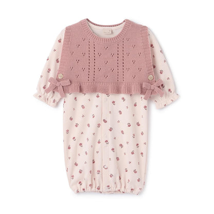 附針織背心兩用連體衣