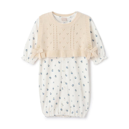 附針織背心兩用連體衣