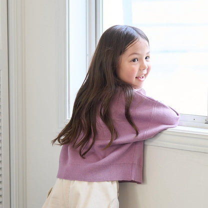 【像棉花糖般的穿著感】【可機洗】愛心蝴蝶結拼接圖案毛衣