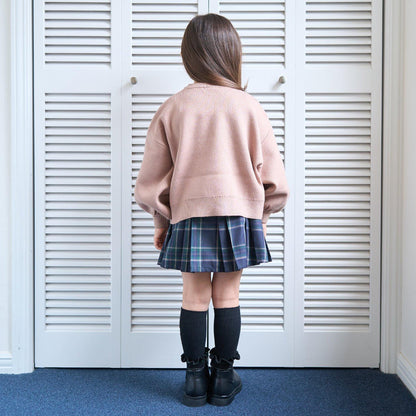 【像棉花糖般的穿著感】【可機洗】愛心蝴蝶結拼接圖案毛衣