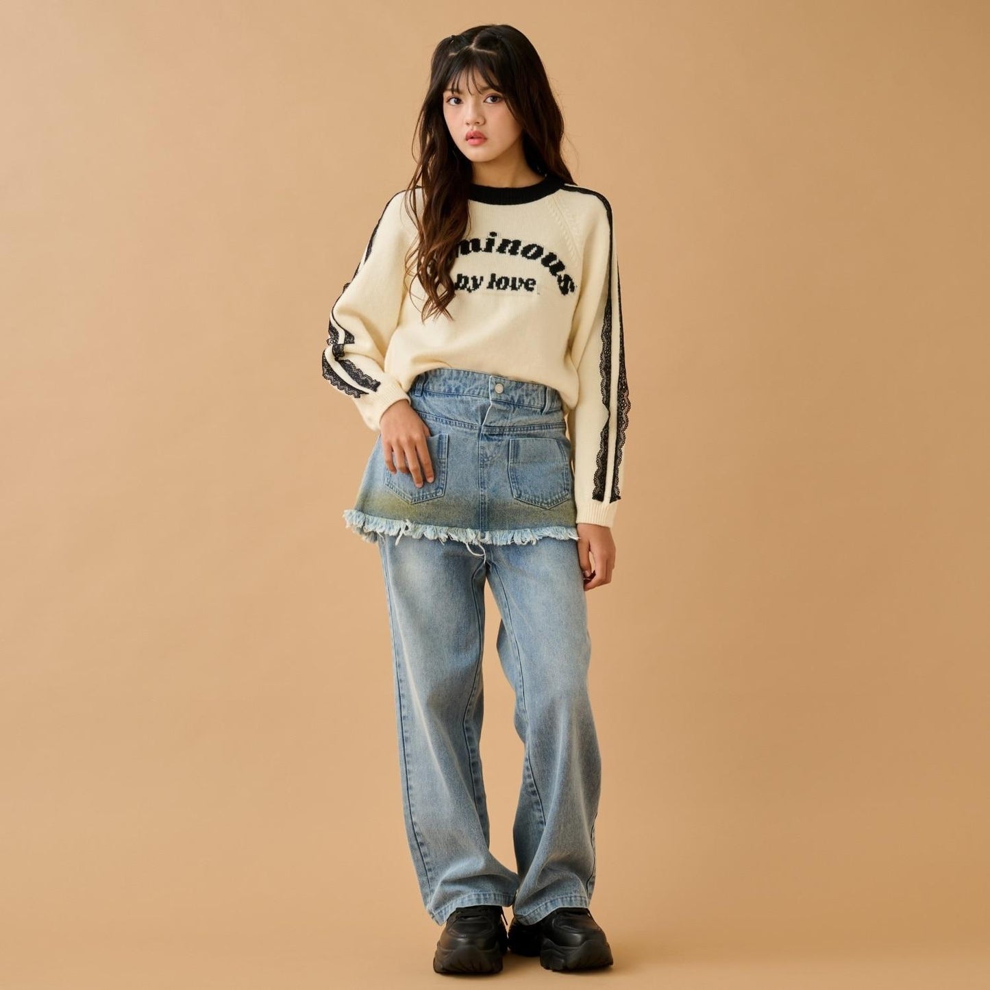 蕾絲標誌針織衫