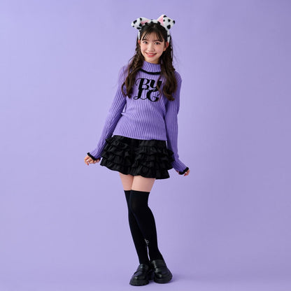 徽標刺繡羅紋針織衫