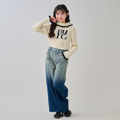 徽標刺繡羅紋針織衫