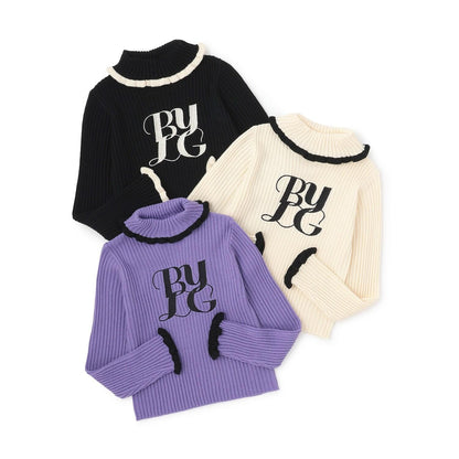 徽標刺繡羅紋針織衫