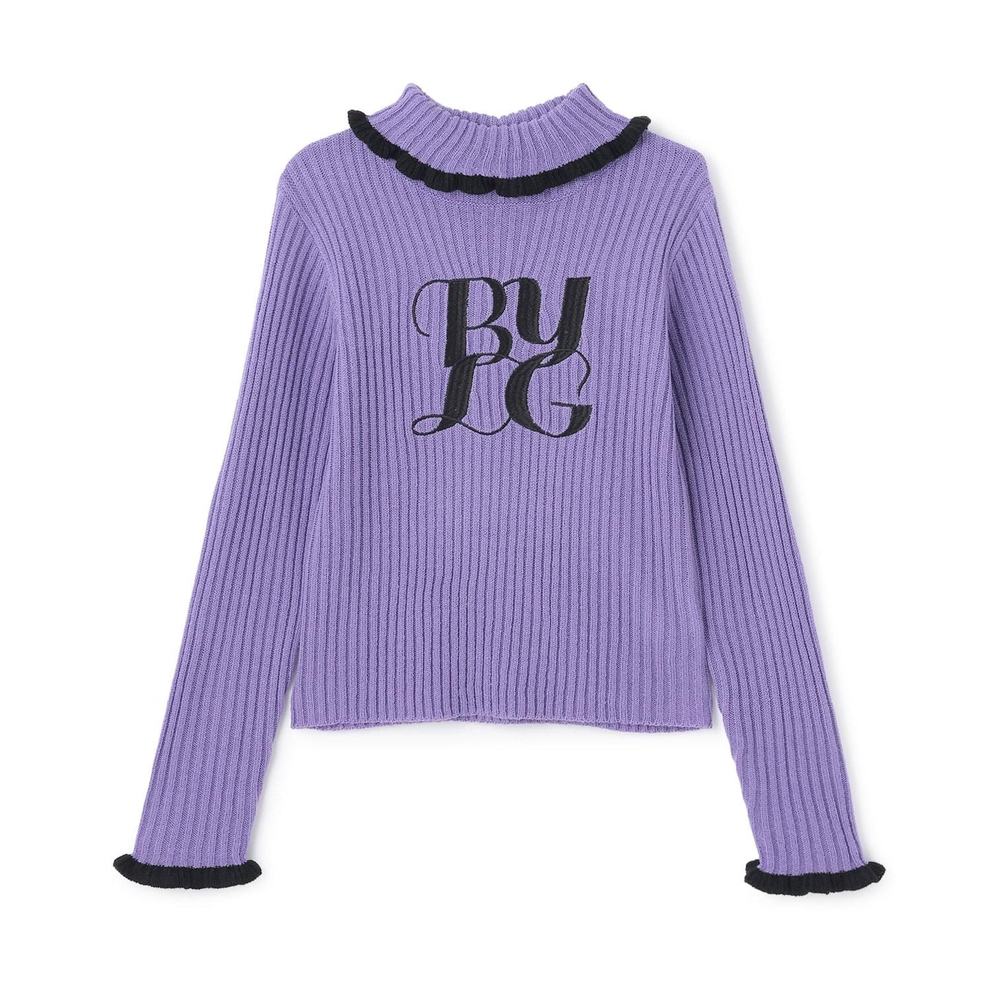 徽標刺繡羅紋針織衫