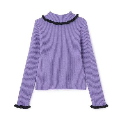 徽標刺繡羅紋針織衫