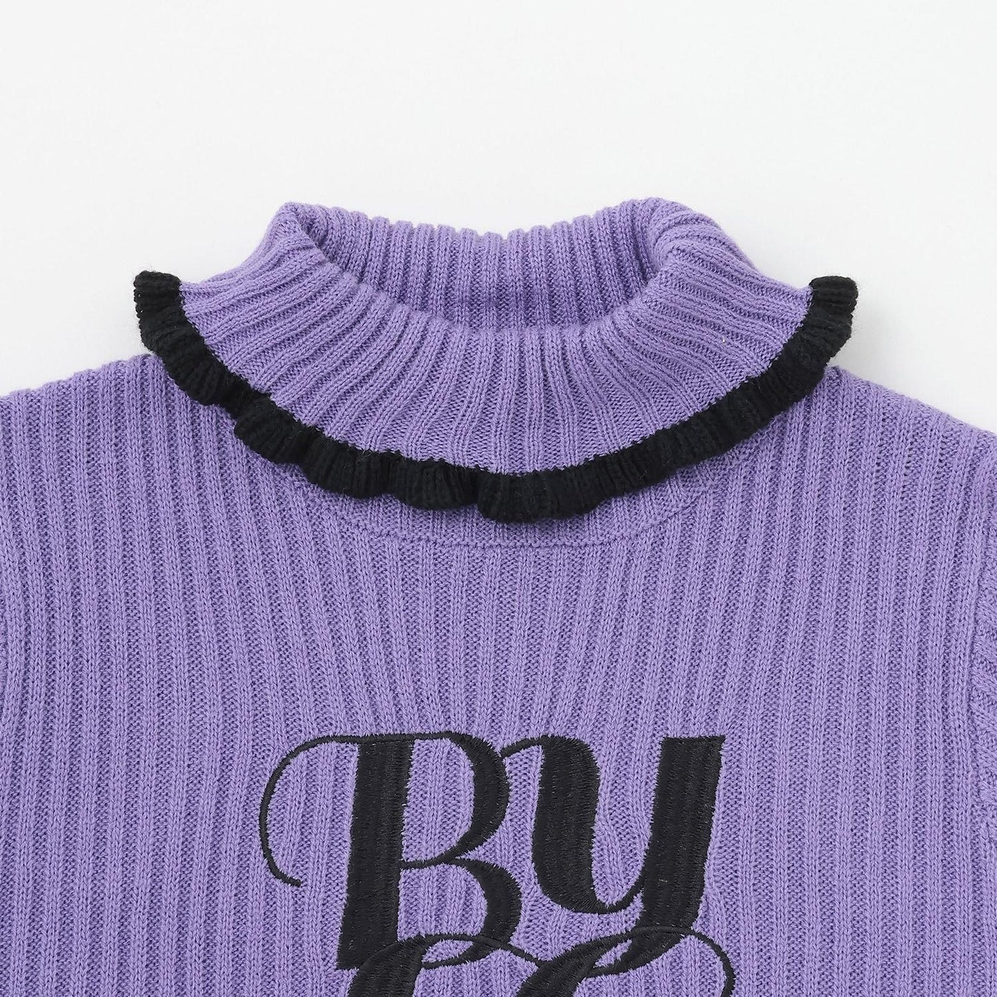 徽標刺繡羅紋針織衫