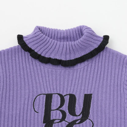 徽標刺繡羅紋針織衫