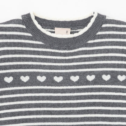 【柔軟蓬鬆】愛心羅紋針織衫