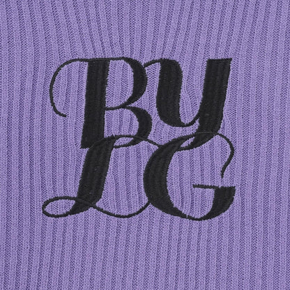 徽標刺繡羅紋針織衫