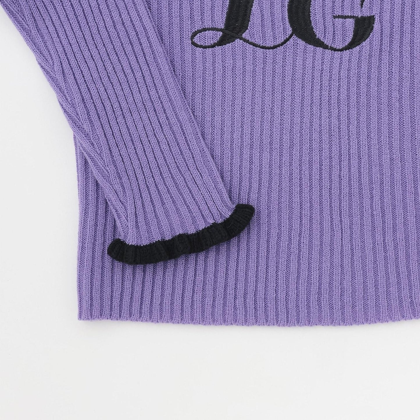 徽標刺繡羅紋針織衫