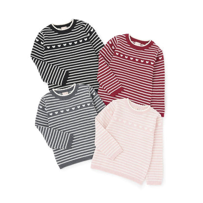 【柔軟蓬鬆】愛心羅紋針織衫