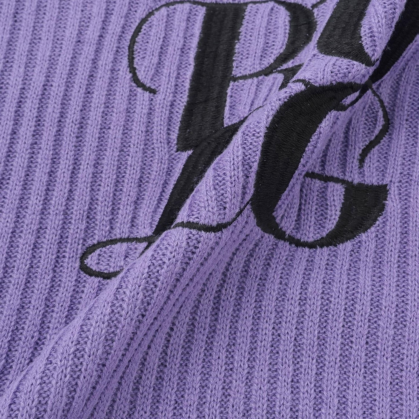 徽標刺繡羅紋針織衫