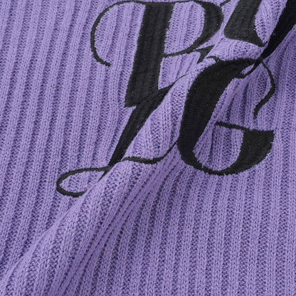 徽標刺繡羅紋針織衫