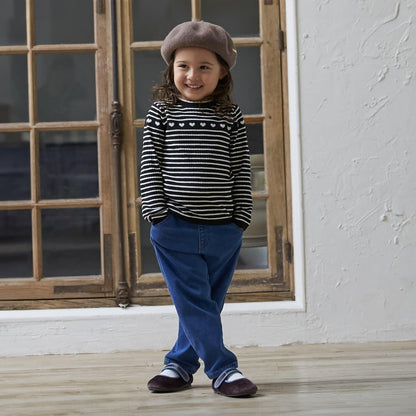 【柔軟蓬鬆】愛心羅紋針織衫