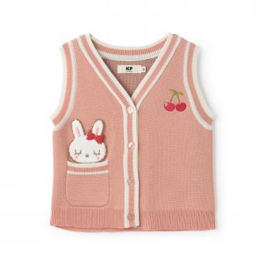 mimi醬毛圈繡貼布針織背心