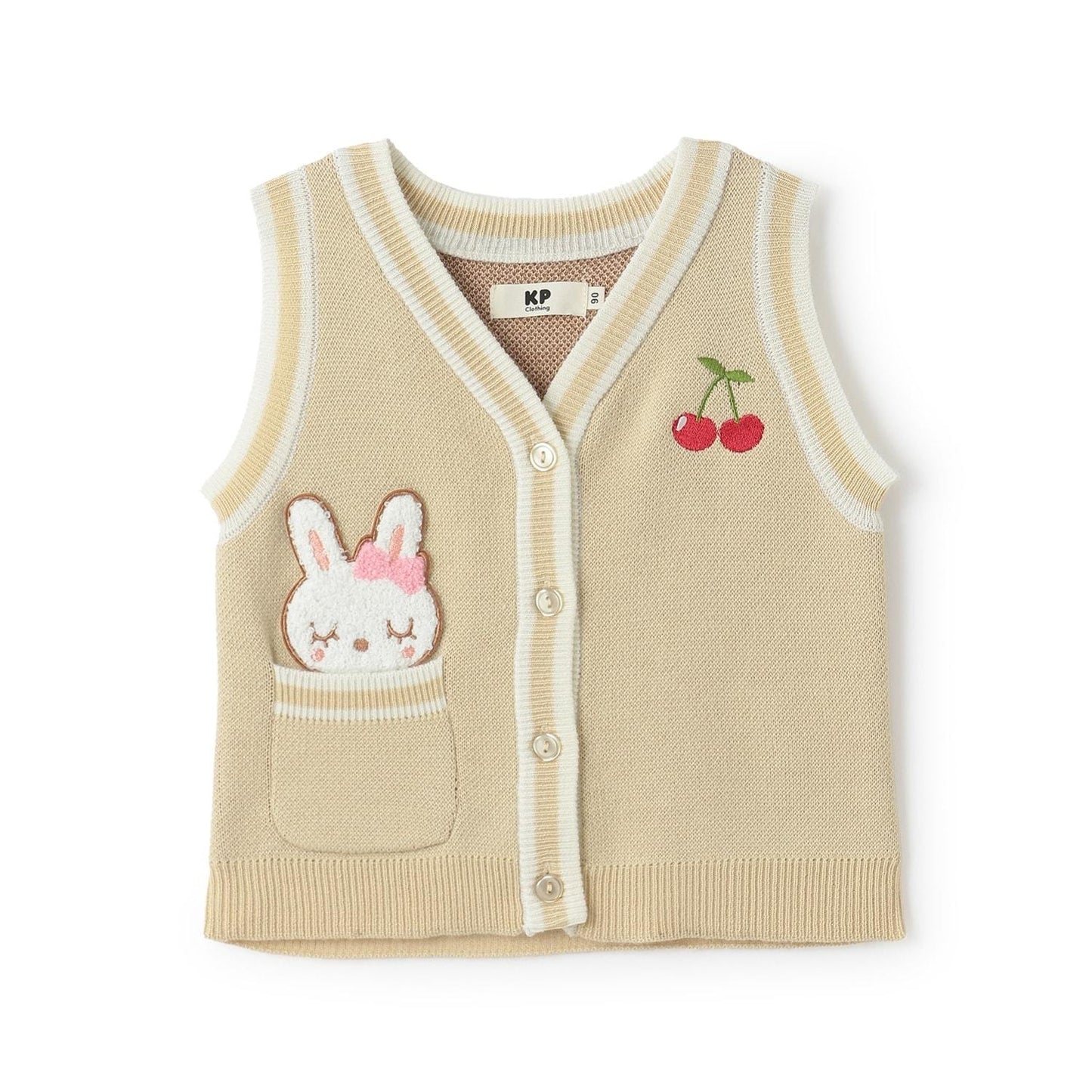 mimi醬毛圈繡貼布針織背心