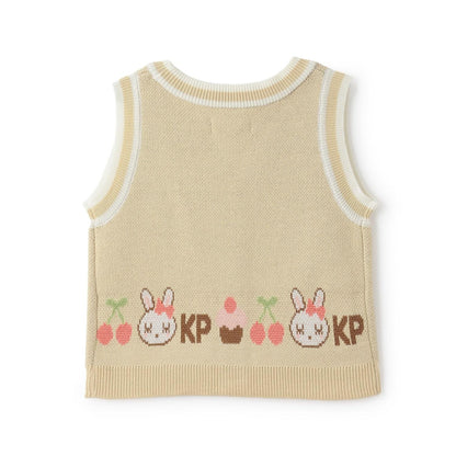 mimi醬毛圈繡貼布針織背心