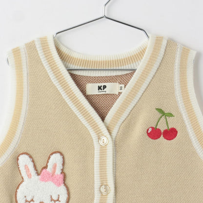 mimi醬毛圈繡貼布針織背心