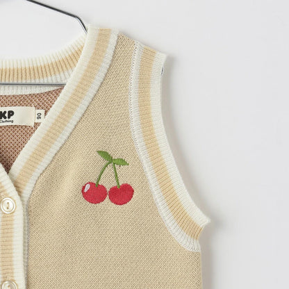 mimi醬毛圈繡貼布針織背心