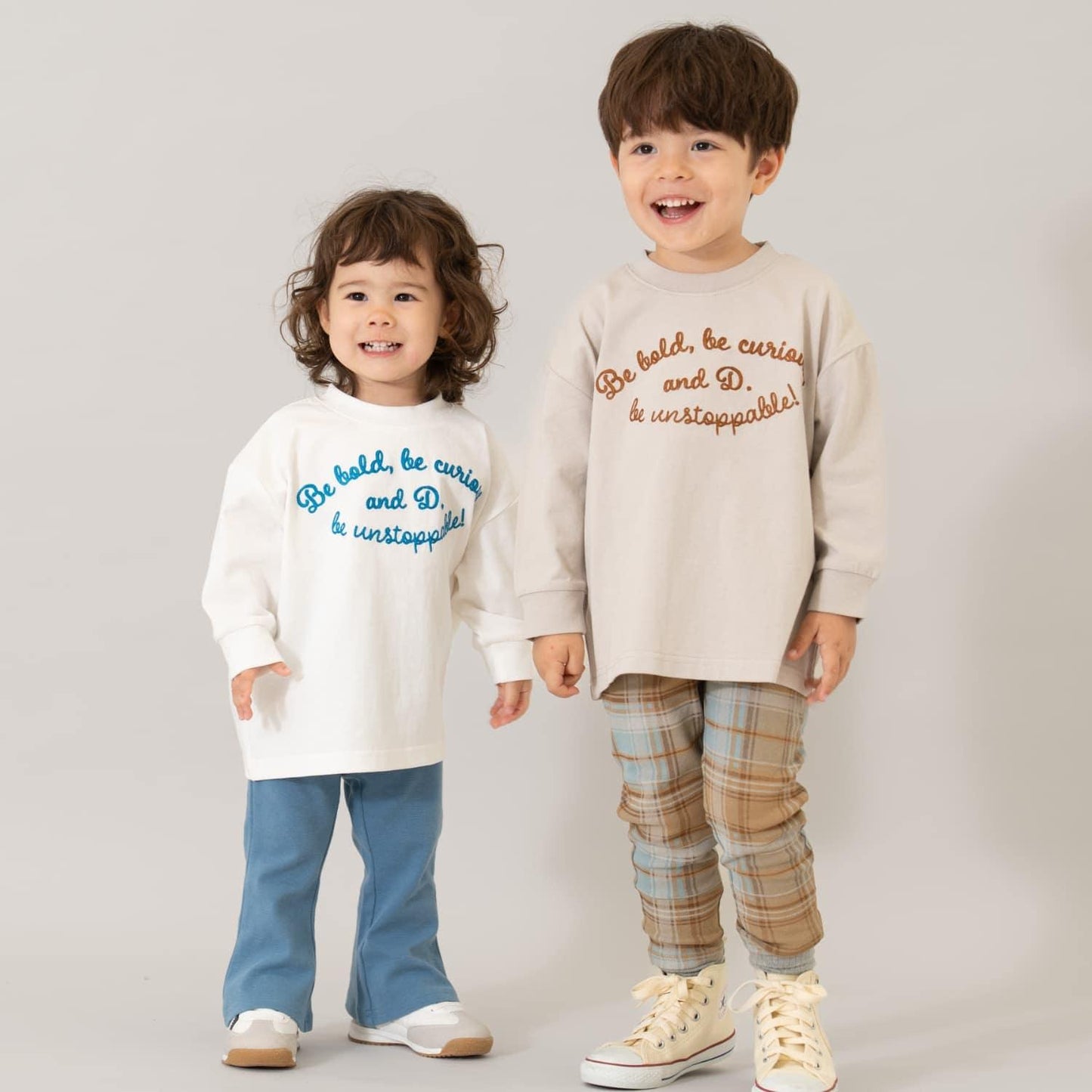 【USA棉】鏈式刺繡標誌寬鬆長袖T恤