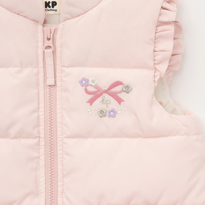 荷葉邊羽絨馬甲