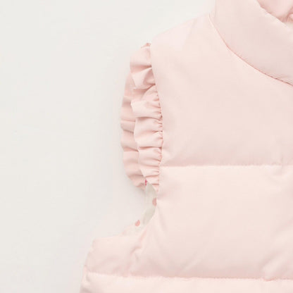 荷葉邊羽絨馬甲