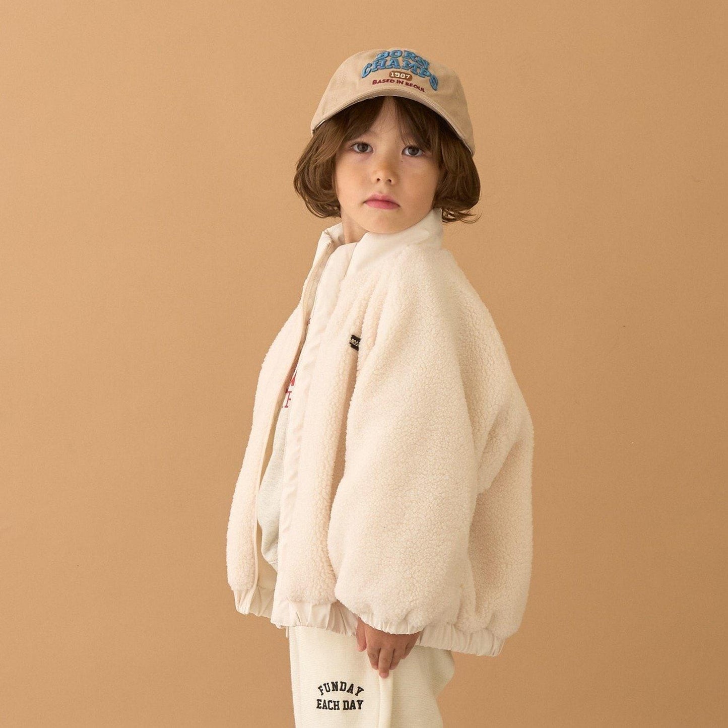 寬鬆廓形仿羊羔絨夾克