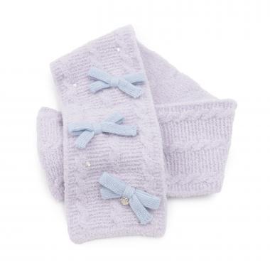 蝴蝶結棉花糖針織圍巾