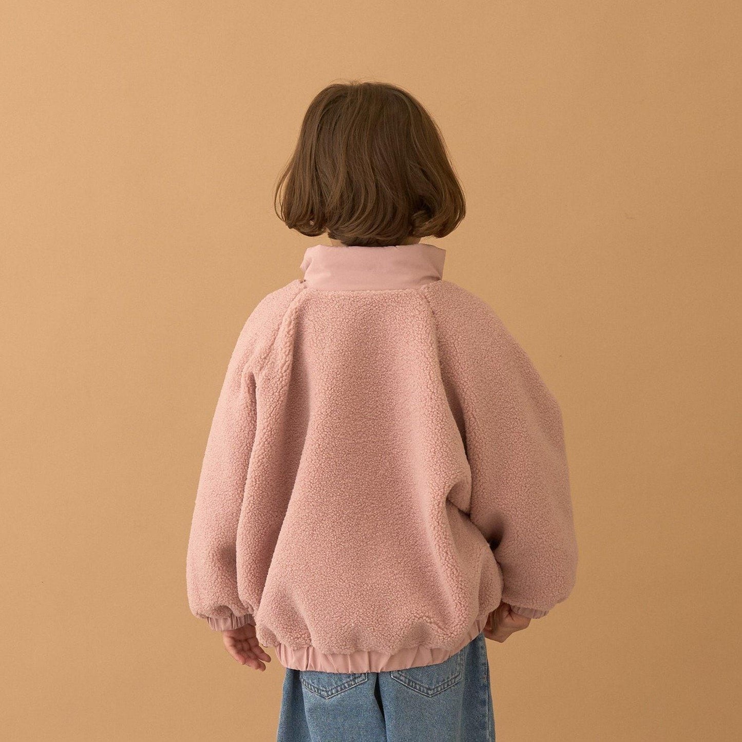 寬鬆廓形仿羊羔絨夾克