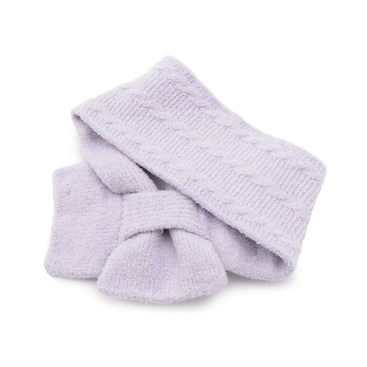 蝴蝶結棉花糖針織圍巾