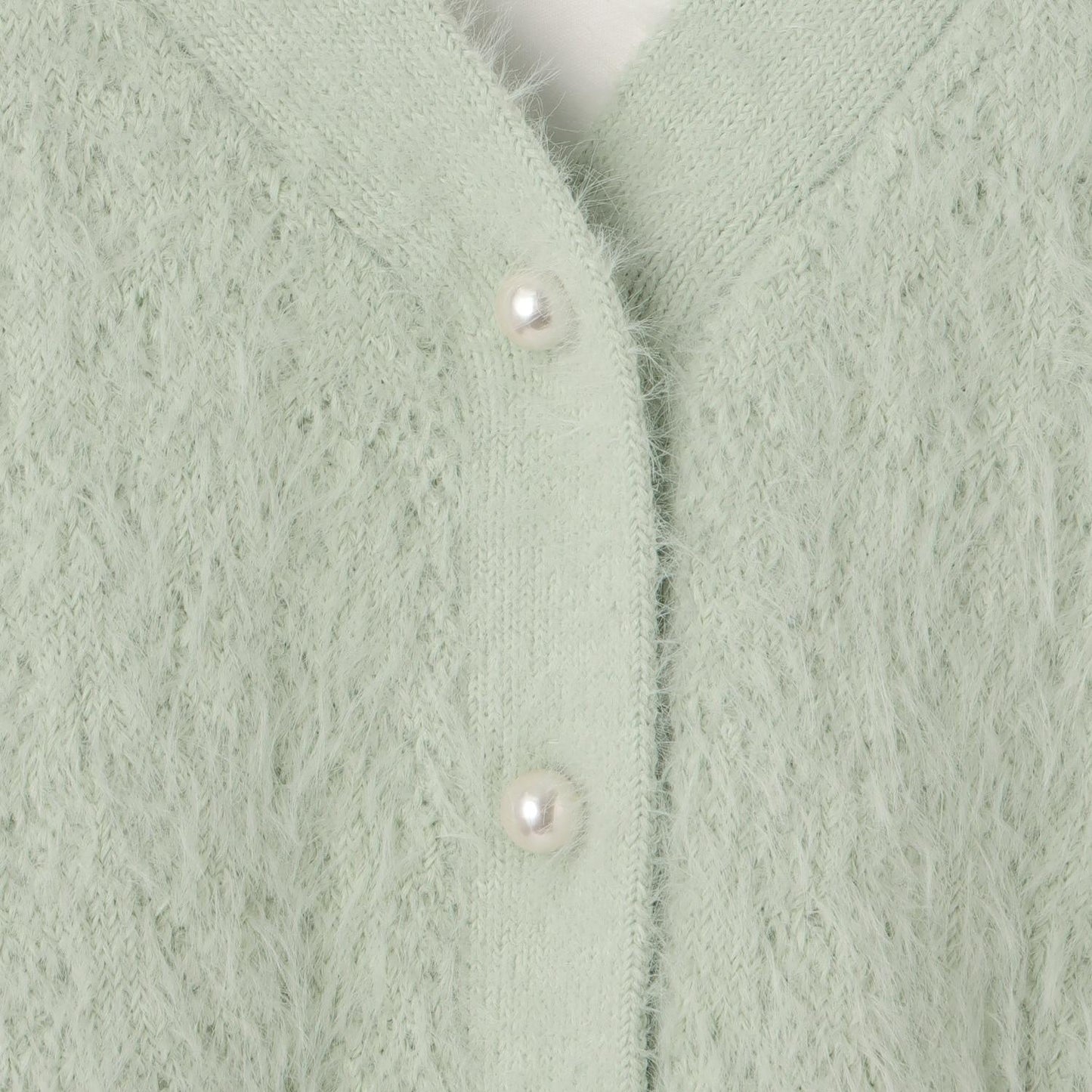 【AMI】長毛針織開衫×長袖T恤套裝