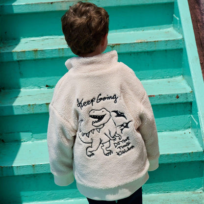 恐龍絨面飛行夾克