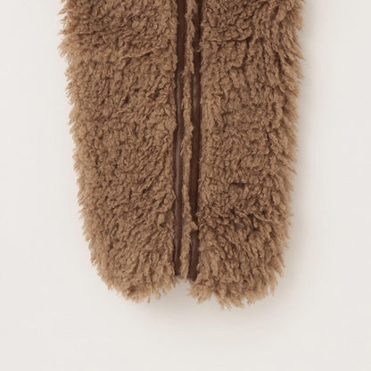 蝴蝶結點綴毛絨外套