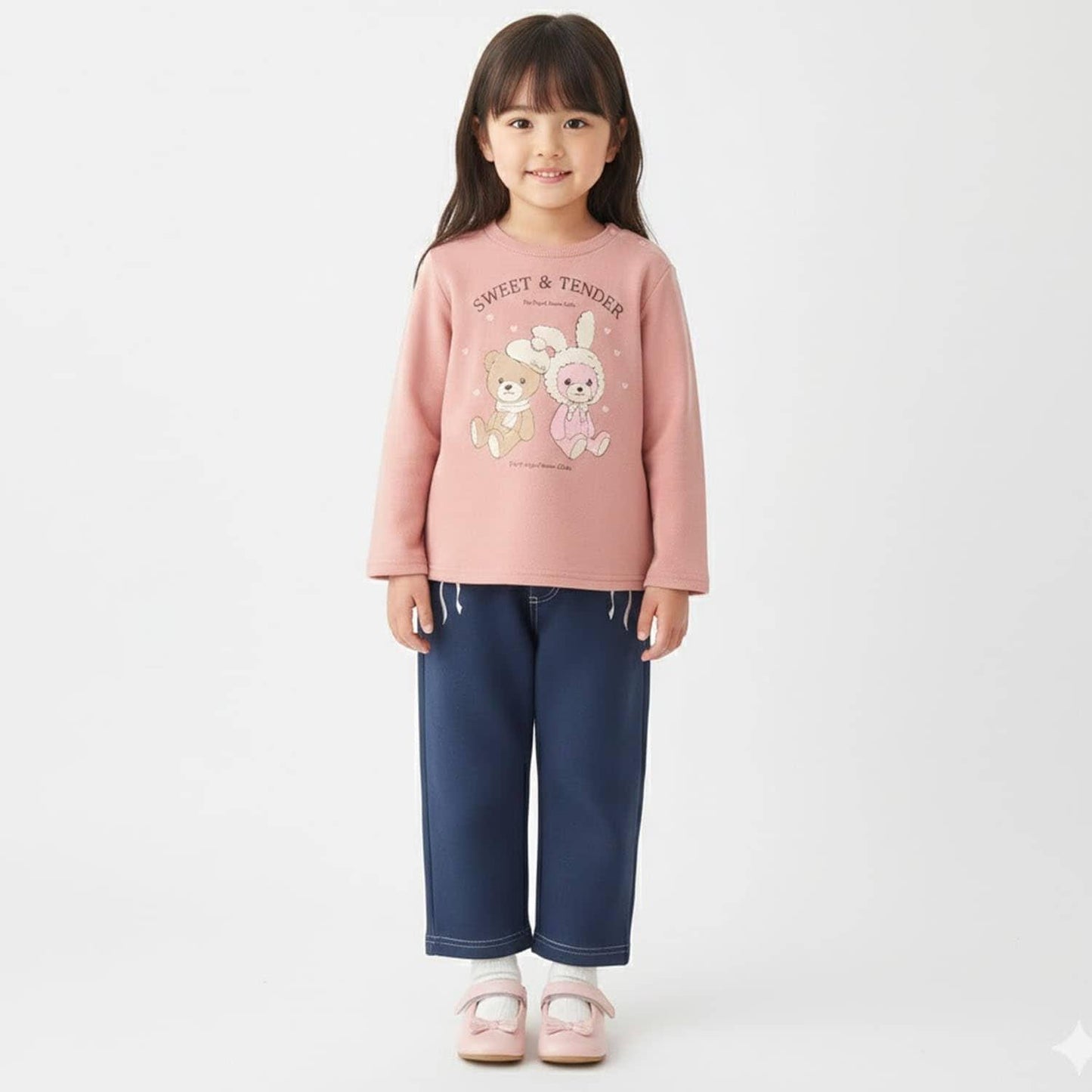 熊&兔子內刷毛套頭衫
