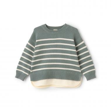 【可水洗】條紋針織衫