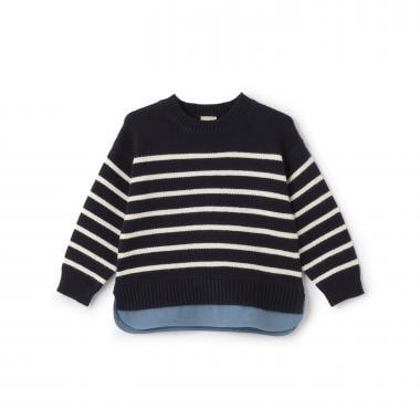 【可水洗】條紋針織衫