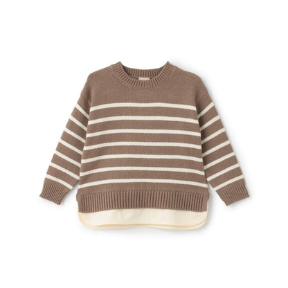 【可水洗】條紋針織衫