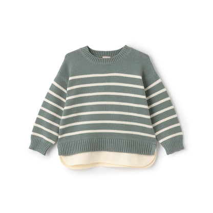 【可水洗】條紋針織衫