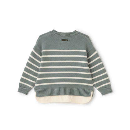 【可水洗】條紋針織衫